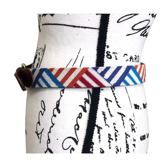 Tucker Blair Belt Handstitched Needlepoint Colorful Size 32 - Picture 5 of 6